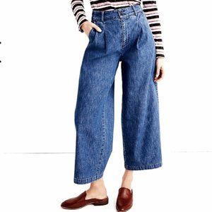 GAP high waist, pleated crop denim, 31 TALL